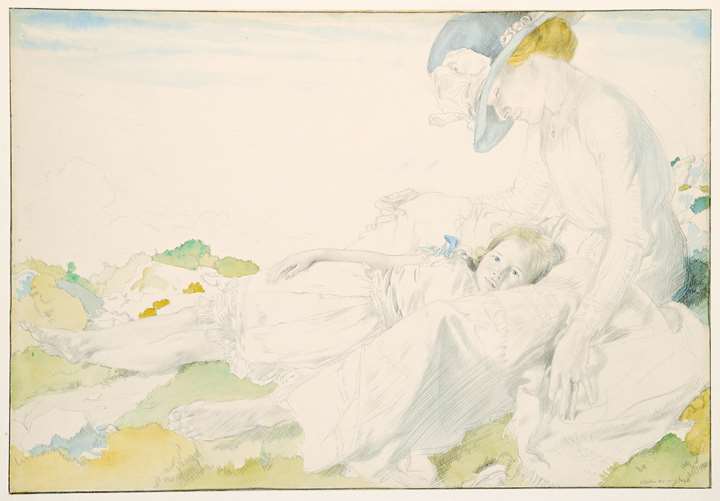 The Artist’s Wife and Daughter on the Cliff at Howth